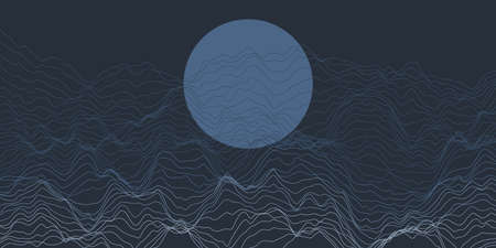 Dark Blue Modern Style Wavy Transparent Futuristic 3D Erratic Surface, Abstract Minimalist Fantasy...