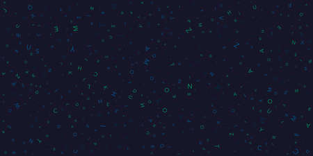 Various Dark Colorful Randomly Placed, Sized and Oriented Letters Pattern - Texture, Background, Design Element in Editable Vector Formatのイラスト素材