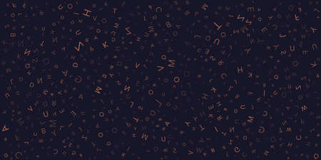 Various Dark Colorful Randomly Placed, Sized and Oriented Letters Pattern - Texture, Background, Design Element in Editable Vector Formatのイラスト素材