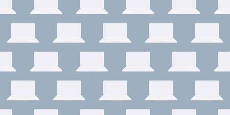 Lots of Simple Minimalist Laptops - Pattern Background Design, Texture for IT, Web and Technology - Illustration in Editable Vector Formatのイラスト素材