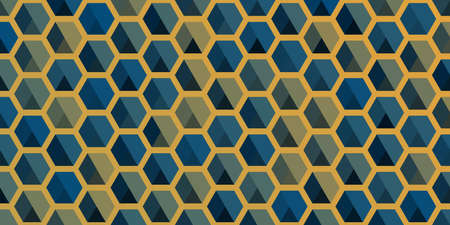 Retro Style Wallpaper, Background, Flyer or Cover Design for Your Business with Hexagons Pattern, Abstract Geometric Texture - Base for Websites, Placards, Posters, Brochures, Creative Vector Templateのイラスト素材