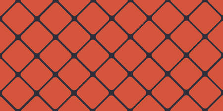 Dark Red Tile of Round Squares, Geometric Mosaic Grid Pattern, Abstract Wide Scale Background...