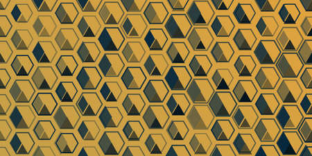 Retro Style Wallpaper, Background, Flyer or Cover Design for Your Business with Hexagons Pattern,...