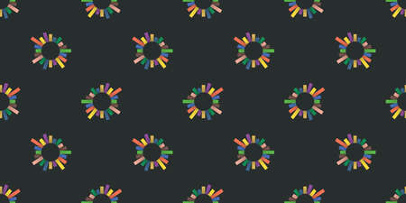 Dark Abstract Geometric Background Design, Many Colorful Rectangles Around and Protruding From Rings...