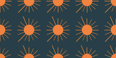 Lots of Orange Suns - Vintage Style Texture, Wide Scale Pattern Background, Design Element in...