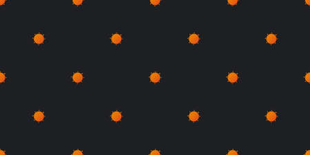 Rows of Orange Suns on Dark Brown Background, Seamless Texture for Web, Business and Wrapping Paper - Template in Editable Vector Formatのイラスト素材