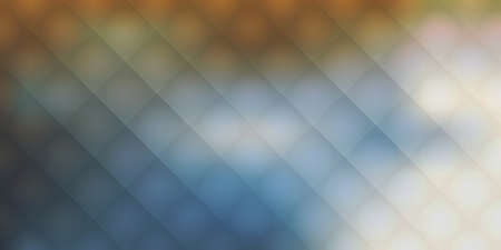 Tiles of Translucent Glowing Squares Colored in Shades of Blue and Brown - Geometric Mosaic Pattern, Glossy Grid on Blurred Abstract Gradient Background - Vector Design Templateのイラスト素材