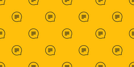 Set of Speech and Thought Bubbles, Communication Symbols - Pattern on Wide Scale Yellow Background - Design Template in Editable Vector Formatのイラスト素材