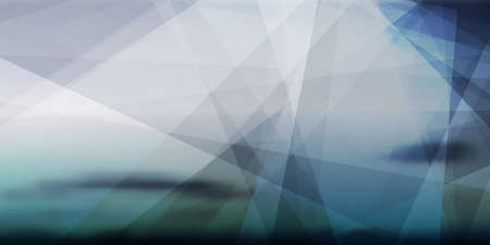 White, Silver Gray and Blue 3D Triangle Shaped Translucent Overlaying Planes, Geometric Shapes Pattern on Abstract Futuristic Blurry Glossy Vector Background - Vector Texture Design Templateのイラスト素材