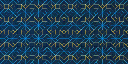Dark Blue and Brown Minimalist Modern Style 3D Transparent Line-art, Rectangular Grid Pattern - Editable Abstract Wide Scale Geometric Background Design, Vector Templateのイラスト素材