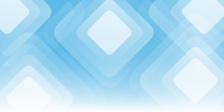 Blue and White 3D Translucent Geometric Shapes - Abstract Background Desgin Template, Vector Applicable for Web, Technology or Science, Base for Presentations, Posters, Placards, Covers or Brochuresのイラスト素材