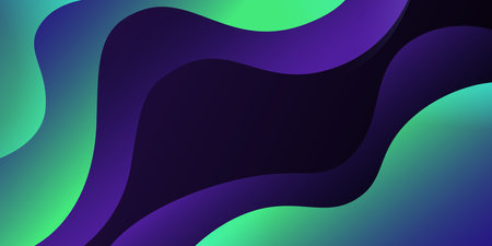 Abstract Colorful Minimal Liquid Round Curving Geometric Pattern Background - Template, Fluid Modern Gradient Shapes Composition, Futuristic Poster or Landing Page Layout Design - Vector Illustrationのイラスト素材