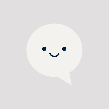 Modern Style Minimalist White Speech Bubble with Smiling Face on Gray Background - Vector Illustration, Design for Web, Apps and Social Mediaのイラスト素材