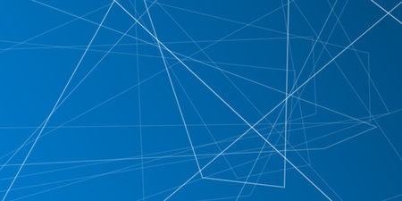 White and Blue Modern Style Geometric Shapes and Lines Pattern - Abstract Futuristic Vector Background - Blue and White Colors, Design Templateのイラスト素材