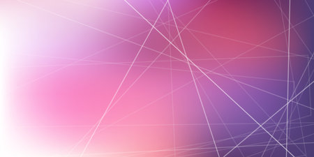 Colorful Modern Style Triangle Shaped Geometric Lines Pattern on Abstract Futuristic Blurred Gradient Vector Background, Texture with Purple, Pink and White Colors, Multi Purpose Design Templateのイラスト素材