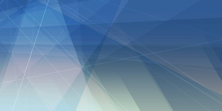 Colorful 3D Modern Style Triangle Shaped Translucent Overlaying Planes, Geometric Shapes Pattern, Broken Glass Effect - Abstract Futuristic Vector Background, Grey and Blue Texture Design Templateのイラスト素材
