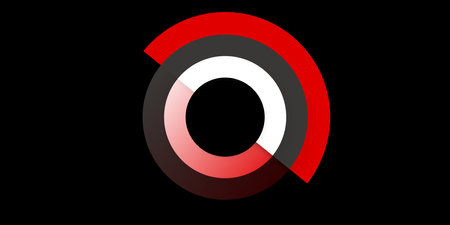 Minimalist Geometric Thick Round Concentric Shape - Emblem on Dark Background, Vector Designのイラスト素材