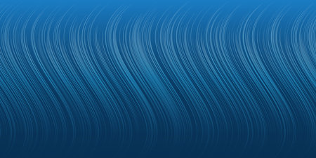 Dark Lit Curving Blue Wavy Modern Style Minimalist Vertical Stripes Pattern - Editable Abstract Wide Scale Background Design, Creative Vector Templateのイラスト素材