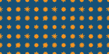 Lots of Orange Flowers or Suns of Various Types - Vintage Style Texture, Natural Floral Seamless...