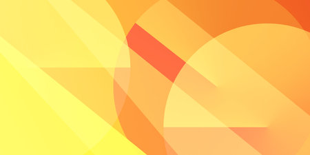 Yellow, Orange and Red Abstract Background Design - Geometric Shapes: Circles, Triangles, Squares, Stripes, Lines - Color Gradient - Modern, Futuristic, Colorful and Bright Web Bannerのイラスト素材