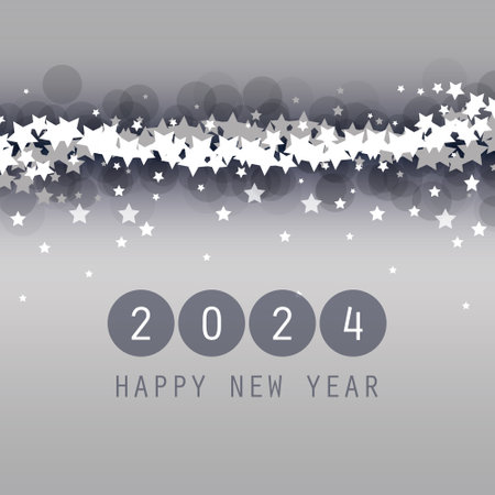 Best Wishes - Vector New Year Card, Cover or Background Design Template with  Stars Pattern - 2024のイラスト素材
