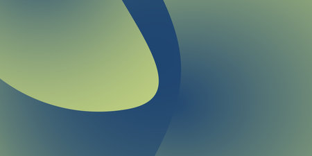Abstract Geometric Green Colored Gradient Background - Large Lit Centered Curve, Oval Shape - Wide Scale Vector Illustration, Multi Purpose Template with Copyspace, Place for Your Textのイラスト素材