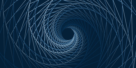 Dark 3D Wide Scale Modern Style Abstract Background with Swirly Spiralling Spotted Curvy Lines Pattern - Ilustration in Editable Vector Formatのイラスト素材