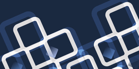 Blue and White Translucent Geometric Shapes - Abstract Background Desgin Template, Vector Applicable for Web, Technology or Science, Base for Presetnations, Posters, Placards, Covers or Brochuresのイラスト素材