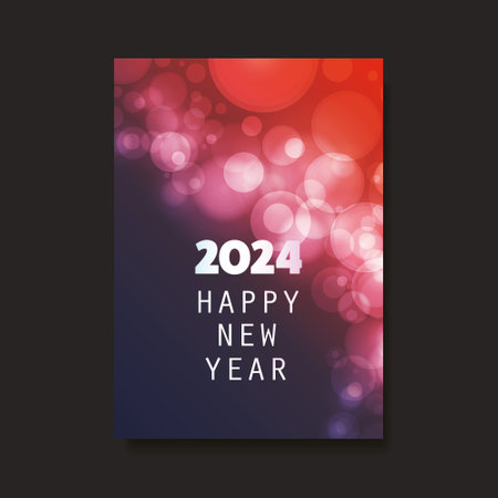 Best Wishes - Dark Red and Purple New Year Flyer, Poster, Card or Background Vector Design Template - 2024のイラスト素材