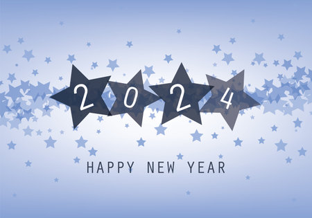 Best WIshes - New Year Card, Cover or Background Design, Vector Template - 2024のイラスト素材
