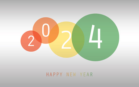 Best Wishes - Simple Colorful New Year Card, Cover or Background Design Template with Numerals -...
