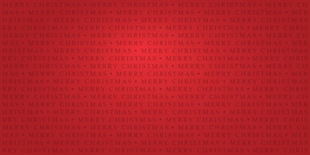 Glowing Red Christmas Background with Merry Christmas Text Pattern - Holiday Design Template Vectorのイラスト素材
