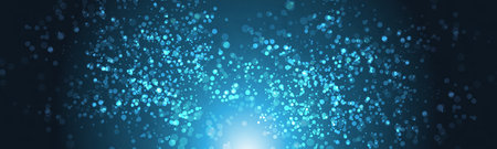 Banner Design Template with Abstract Blurred Colorful Background - Blue and White Colors, Dark Wide Scale Multipurpose Creative Vector Design for Web, Greeting Cards, Holiday Events, Postersのイラスト素材