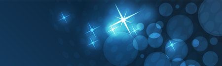 Banner Design Template with Abstract Blurred Colorful Background - Blue and White Colors, Dark Wide Scale Multipurpose Creative Vector Graphic Design for Web, Greeting Cards, Holiday Events, Postersのイラスト素材