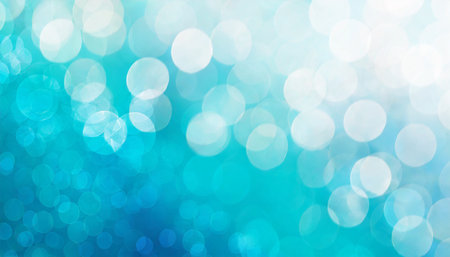 Blue and white bokeh bubbles pattern, abstract backgroundの素材
