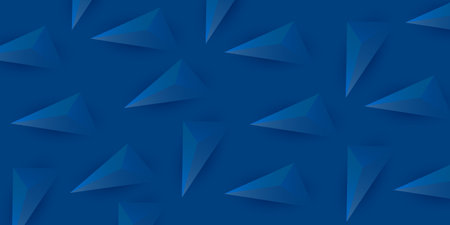 Lots of Dark Blue Triangle and Diamond 3D Shapes Texture - Geometric Mosaic Pattern Background,...