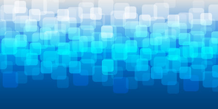 White 3D Translucent Square Layers Pattern on White and Blue Gradient Background - Wide Scale Vector Design, Multi Purpose Templateのイラスト素材