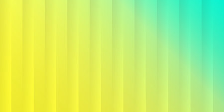 Vertical Stripes, Translucent Glowing Glossy Rectangles Colored in Shades of Yellow and Turquoise - Geometric Mosaic Pattern on Abstract Blurred Gradient Background - Vector Design Templateのイラスト素材