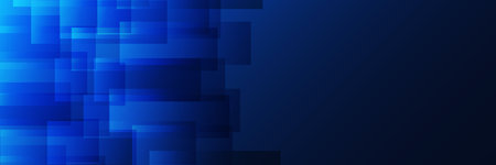 Abstract White, Dark and Light Blue Layered Mosaic Surface Pattern with Various Random Sized Rectangles Colored in Shades of Blue - Geometric Mosaic Texture - Vector Background Designのイラスト素材