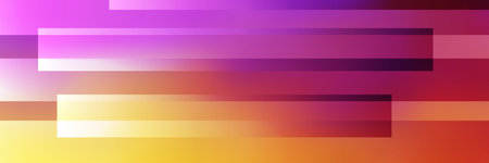 Abstract Layered Overlapping Geometric Gradient Shapes Pattern with Various Random Sized Rectangles Colored in Shades of Yellow, Brown and Purple - Geometric Overlays Texture Vector Background Designのイラスト素材