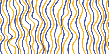 Yellow and Blue Retro Style Wallpaper, Background Design for Your Business with Abstract Geometric Lines Pattern - Applicable for Web, Presentations, Placards, Posters - Creative Vector Templateのイラスト素材