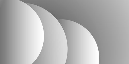 Modern Style Background, Header or Banner Design with Large White and Grey Overlapping Bubbles Pattern, Multi Purpose Creative Wide Scale Template for Web with Copyspace in Editable Vector Formatのイラスト素材