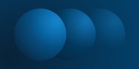 Modern Style Background, Header or Banner Design with Large Blue Overlapping Bubbles Pattern, Multi Purpose Creative Wide Scale Template for Web with Copyspace in Editable Vector Formatのイラスト素材
