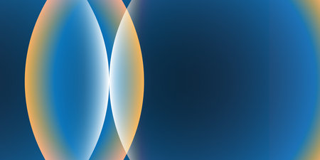Futuristic Abstract Background with Smooth Vertical Curved Oval Blue and Brown Overlapping and Intersecting Gradient Shapes. A Minimal and Modern Digital Design, Perfect for Technology, Scienceのイラスト素材