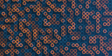 Abstract Partially Faded Spotted Pattern, Small Circular Gradient Shapes, Spots of Random Sizes and Changing Colors of Blue, Brown, Red and Orange - Geometric Mosaic Texture, Vector Background Designのイラスト素材