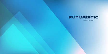 A futuristic background with abstract geometric shapes in blue and white. Clean lines and a dynamic layout create a sleek, modern design, perfect for digital projects, presentations, and branding.のイラスト素材