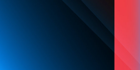 Abstract background featuring a smooth blue gradient with overlapping transparent red geometric shapes. Ideal for business presentations, website design, digital marketing and modern branding projectsのイラスト素材