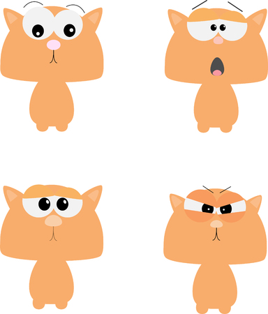Funny cats. Vector illustration in Flat styleのイラスト素材