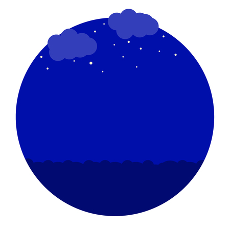 Clouds stars and sea in the night illustrationのイラスト素材