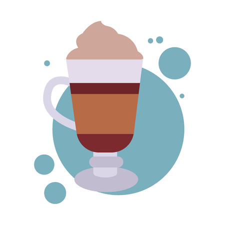 Coffee glass latte. Illustration icon flat vectorのイラスト素材